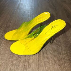 Sergio Todzi stunning neon transparent heels, 4 inches heel